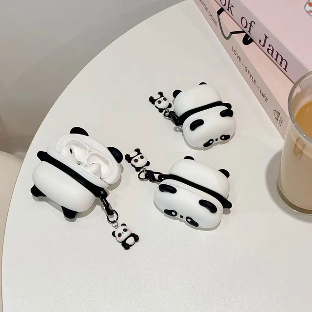 Alt view image 6 of 7 - Case Compatible with AirPods Pro 3 2025, Cute Kawaii Panda Design Case Cover, Portable Soft Silicone Wireless Charging Earphone Shockproof Protector with Pendant