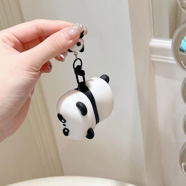 Alt view image 7 of 7 - Case Compatible with AirPods Pro 3 2025, Cute Kawaii Panda Design Case Cover, Portable Soft Silicone Wireless Charging Earphone Shockproof Protector with Pendant