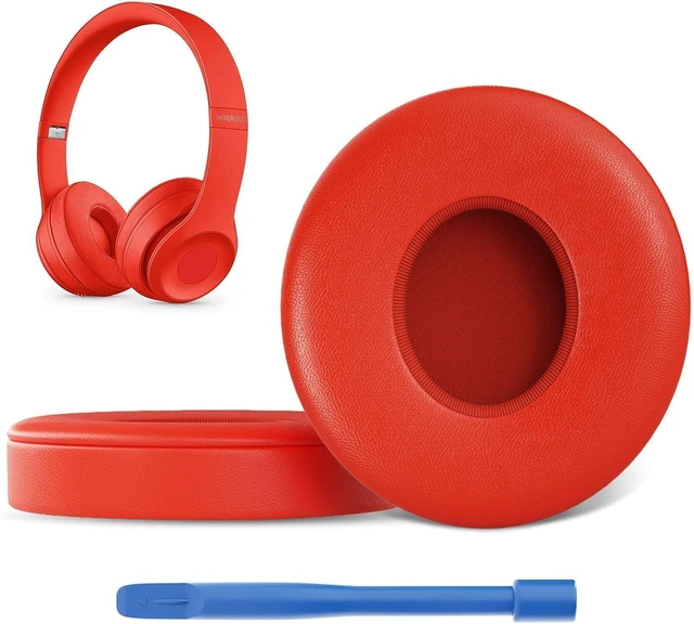 Main image of Replacement Ear Pads for Beats Solo 3 / Solo 2, EarPads for Solo3 / Solo2 Wireless Over-Ear Headphones, Red