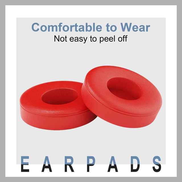 Alt view image 3 of 7 - Replacement Ear Pads for Beats Solo 3 / Solo 2, EarPads for Solo3 / Solo2 Wireless Over-Ear Headphones, Red