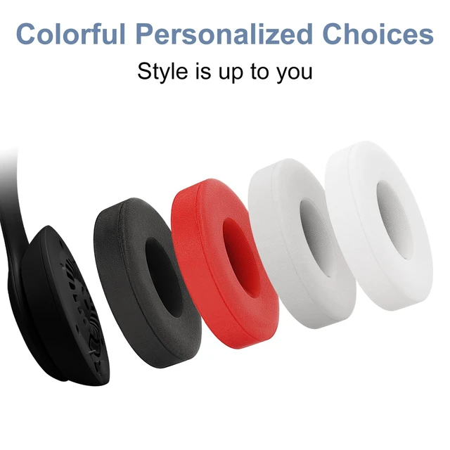Alt view image 5 of 7 - Replacement Ear Pads for Beats Solo 3 / Solo 2, EarPads for Solo3 / Solo2 Wireless Over-Ear Headphones, Red