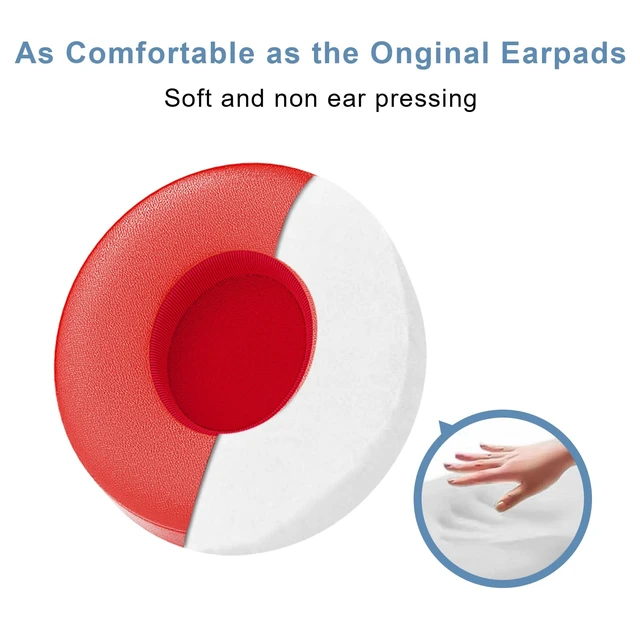 Alt view image 4 of 7 - Replacement Ear Pads for Beats Solo 3 / Solo 2, EarPads for Solo3 / Solo2 Wireless Over-Ear Headphones, Red