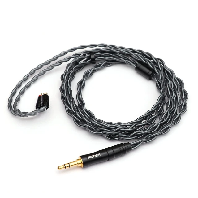 Alt view image 2 of 7 - Tripowin Noire 4 Core 24AWG OCC Upgraded in Ear Monitor Cable with Detachable 3-in-1 2.5mm/3.5mm/4.4mm Plug for Audiophile Musician, 2Pin 0.78mm
