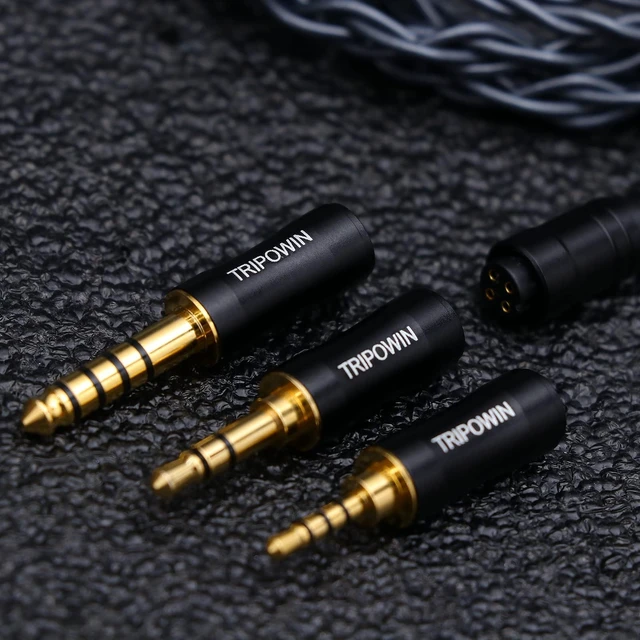 Alt view image 4 of 7 - Tripowin Noire 4 Core 24AWG OCC Upgraded in Ear Monitor Cable with Detachable 3-in-1 2.5mm/3.5mm/4.4mm Plug for Audiophile Musician, 2Pin 0.78mm