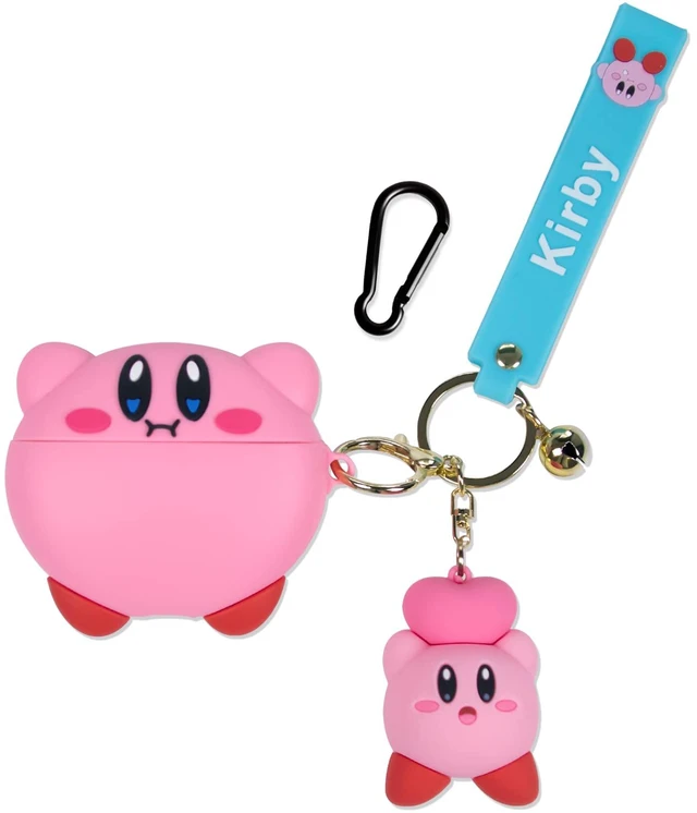 Main image of for Beats Studio Buds Case Cover, Pink Kirby 3D Cute Cartoon Kawaii Character Anime Skin, Soft Silicone Case with Keychain Accessories for Girls Women Kids