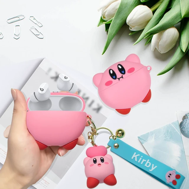 Alt view image 7 of 7 - for Beats Studio Buds Case Cover, Pink Kirby 3D Cute Cartoon Kawaii Character Anime Skin, Soft Silicone Case with Keychain Accessories for Girls Women Kids