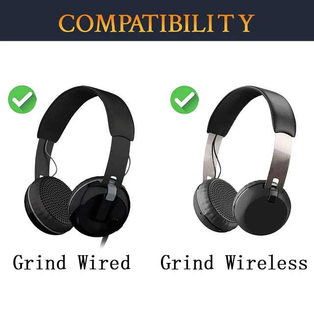 Alt view image 2 of 3 - Earpads Replacement for Skullcandy Grind Wired/Wireless Bluetooth On-Ear Headphones, Ear Pads Cushions with Softer Leather, Noise Isolation Foam - Burgundy