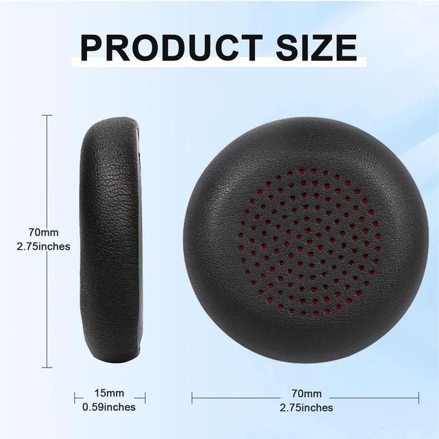 Alt view image 2 of 7 - Replacement Ear Pads for Plantronics Voyager Focus UC B825 Binaural, BLACKWIRE 5220 5210 7225, Voyager Focus 2 UC USB-A Headset, Headset Ear Cushions Cups Cover