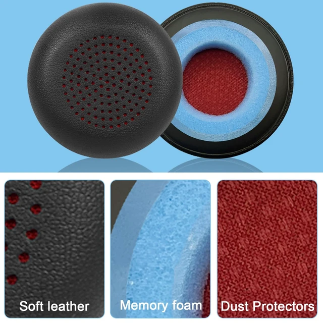 Alt view image 3 of 7 - Replacement Ear Pads for Plantronics Voyager Focus UC B825 Binaural, BLACKWIRE 5220 5210 7225, Voyager Focus 2 UC USB-A Headset, Headset Ear Cushions Cups Cover