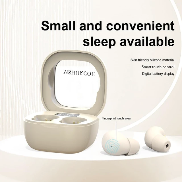 Alt view image 6 of 7 - SK19 Sleep Earbuds for Side Sleepers,Invisible Smallest Wireless Bluetooth Earphones,Hidden Headset for Small Ears,Earbuds with Mic for PhoneBlack