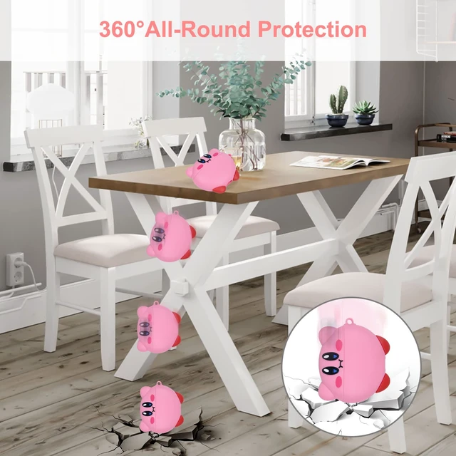 Alt view image 4 of 7 - for Beats Studio Buds Case Cover, Pink Kirby 3D Cute Cartoon Kawaii Character Anime Skin, Soft Silicone Case with Keychain Accessories for Girls Women Kids