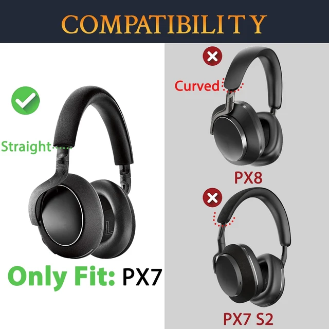 Alt view image 2 of 7 - Earpads for B&W PX7 (Not Fit PX7 S2 and PX8) - Black for Bowers & Wilkins PX7 Headphones