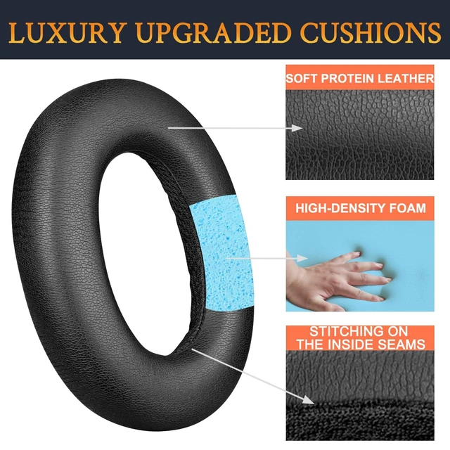 Alt view image 4 of 7 - Earpads for B&W PX7 (Not Fit PX7 S2 and PX8) - Black for Bowers & Wilkins PX7 Headphones