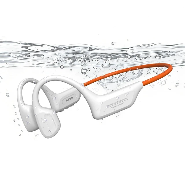 Main image of Swimming Headphones Underwater, Bone Conduction Swimming Headphones IPX8 Waterproof Open Ear Headphones with 32GB Built-in MP3, Bluetooth 6.0 Dual Mode, Dual Device Pairing, Magnetic Charging(Beige