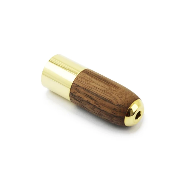 Alt view image 5 of 7 - 4-pin XLR Balanced Male to 4.4mm Balanced Female Headphone Audio Adapter Walnut Wood and Brass Gold Plated Shell Connector Adapter 4-pin XLR Male to 4.4mm Female