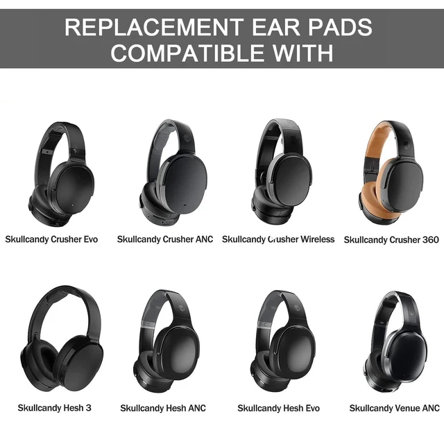 Alt view image 4 of 7 - Replacement Ear Pads for Skullcandy Crusher Wireless/Evo/Hesh ANC/EVO/Crusher ANC, Headphones Ear Cushions Covers for Skullcandy Venue Wireless ANC Headset Accessories Ear Cups Repair Parts (Burgundy)