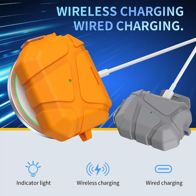 Alt view image 3 of 7 - Case for AirPods Pro 3rd Generation (2025), with Phone Stand and Secure Lock Design, Protective Cover (Airpods Pro 3- Orange)