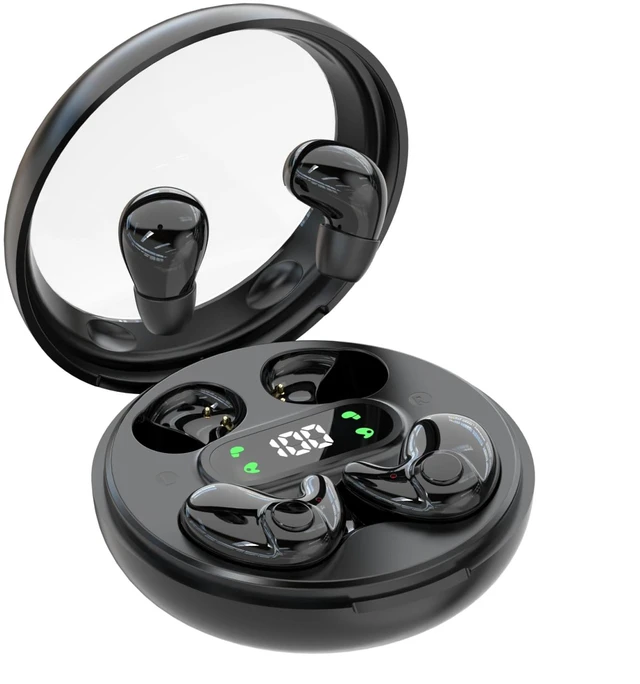 Main image of Earbuds,Mini Invisible Sleep Earbuds,Bluetooth 5.4 Ultra-Stylish Headphones for Sleep,Comfortable Blocking Noise,2-Pack Small mini Invisible Wireless Earbuds for Sleeping (Black)