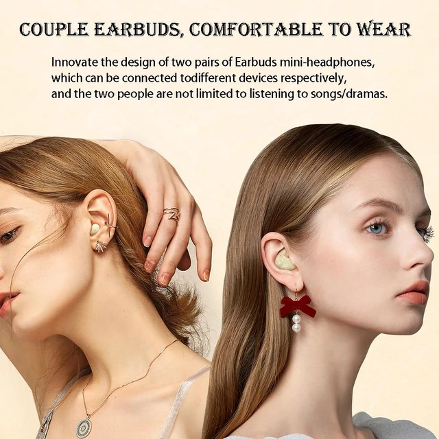 Alt view image 5 of 7 - Earbuds,Mini Invisible Sleep Earbuds,Bluetooth 5.4 Ultra-Stylish Headphones for Sleep,Comfortable Blocking Noise,2-Pack Small mini Invisible Wireless Earbuds for Sleeping (Black)