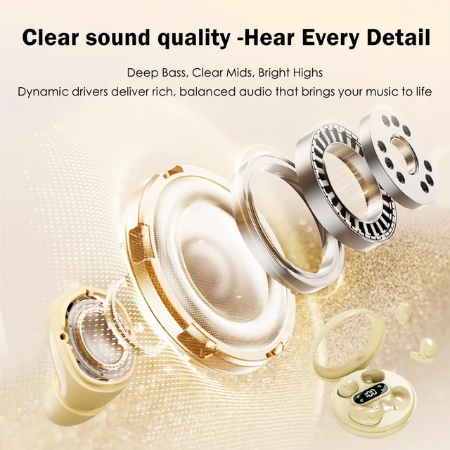 Alt view image 6 of 7 - Earbuds,Mini Invisible Sleep Earbuds,Bluetooth 5.4 Ultra-Stylish Headphones for Sleep,Comfortable Blocking Noise,2-Pack Small mini Invisible Wireless Earbuds for Sleeping (Black)
