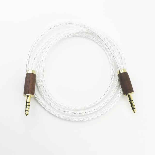 Main image of 4.4mm to 4.4mm Male to Male Balanced 5 Pole Headphone Audio Adapter Cable 8 Cores 6N OCC Copper Single Crystal Silver Plated Wire Walnut Wood Shell 1m/3.3ft