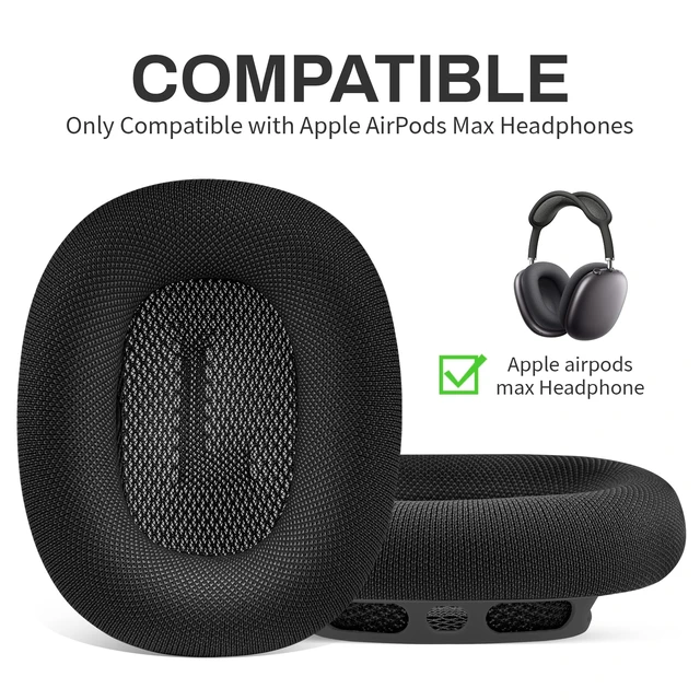 Alt view image 2 of 7 - Replacement Ear Cushions for Apple AirPods Max 1&2 Upgraded Memory Foam Pads with Durable Fabric,Sound Insulation And Noise Reduction,Strong Magnetic Fit,Sweat-Resistant,Breathable Comfort(Space Gray)