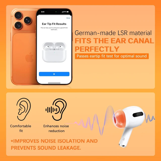 Alt view image 3 of 7 - Memory Foam Ear Tips for AirPods Pro 1st & 2nd Gen - Upgraded Liquid Silicone Rubber, Superior Noise Isolation, Secure Fit & Ultimate Comfort, Fits Charging Case, 1 Pair (Black Small)