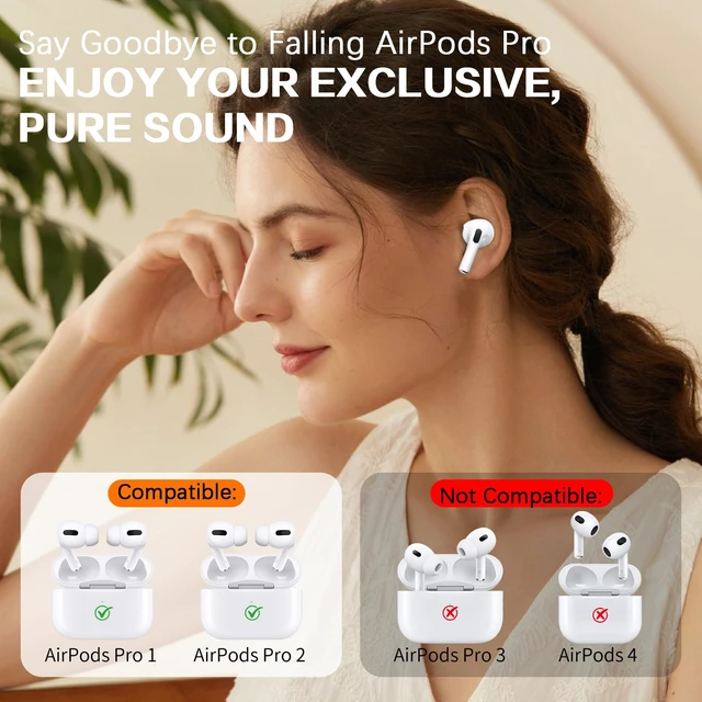 Alt view image 4 of 7 - Memory Foam Ear Tips for AirPods Pro 1st & 2nd Gen - Upgraded Liquid Silicone Rubber, Superior Noise Isolation, Secure Fit & Ultimate Comfort, Fits Charging Case, 1 Pair (Black Small)