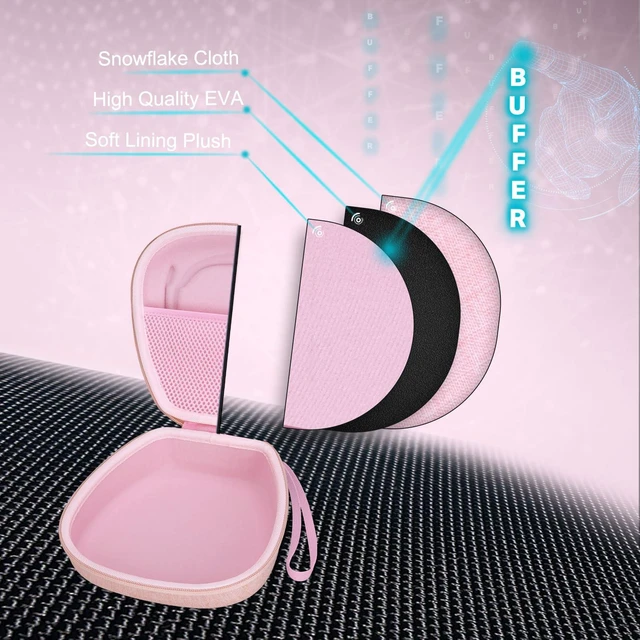 Alt view image 4 of 7 - Hard Case Compatible with Logitech H390, H430, H570e, Zone 300, Zone 301 or JLab Go Work, JIAMQISHI, EAGLEND Headset, Pink(Case Only)