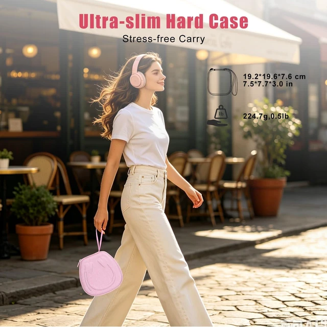 Alt view image 7 of 7 - Hard Case Compatible with Logitech H390, H430, H570e, Zone 300, Zone 301 or JLab Go Work, JIAMQISHI, EAGLEND Headset, Pink(Case Only)