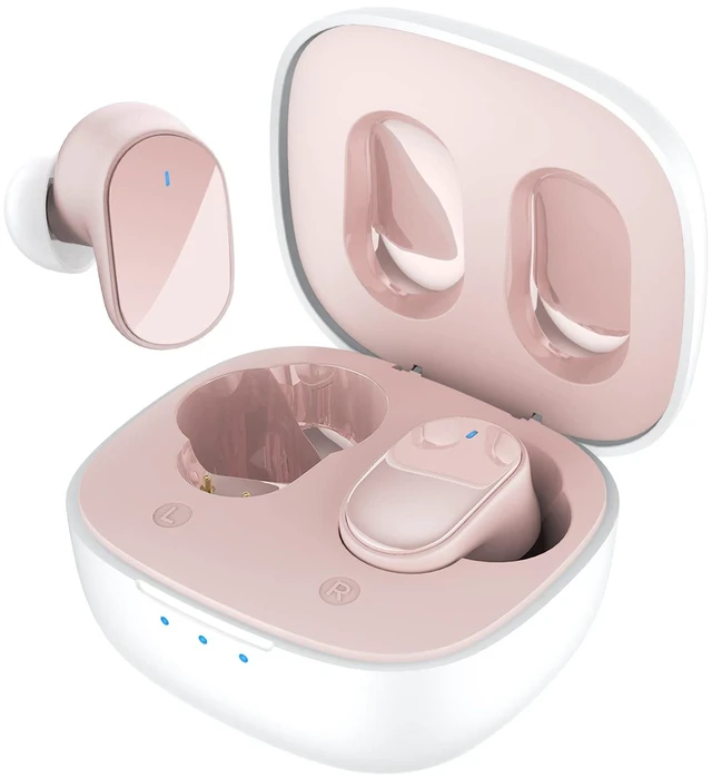 Main image of True Wireless Earbuds 7 Bluetooth 5.3, Stereo Earphones 10mm Driver with Deep Bass, 40ms Ultra Low Latency for Gaming, Running - 22H Playtime/Touch Control/Game Modes/Built-in Mic - Pink