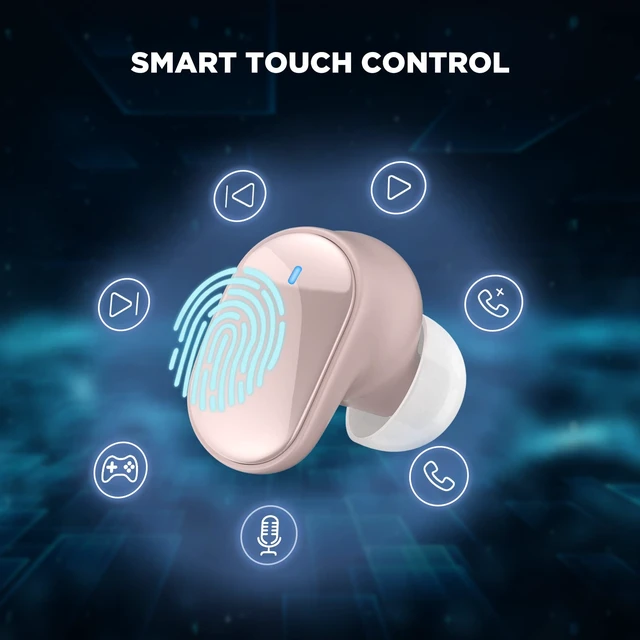 Alt view image 3 of 7 - True Wireless Earbuds 7 Bluetooth 5.3, Stereo Earphones 10mm Driver with Deep Bass, 40ms Ultra Low Latency for Gaming, Running - 22H Playtime/Touch Control/Game Modes/Built-in Mic - Pink