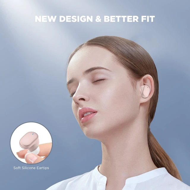 Alt view image 6 of 7 - True Wireless Earbuds 7 Bluetooth 5.3, Stereo Earphones 10mm Driver with Deep Bass, 40ms Ultra Low Latency for Gaming, Running - 22H Playtime/Touch Control/Game Modes/Built-in Mic - Pink