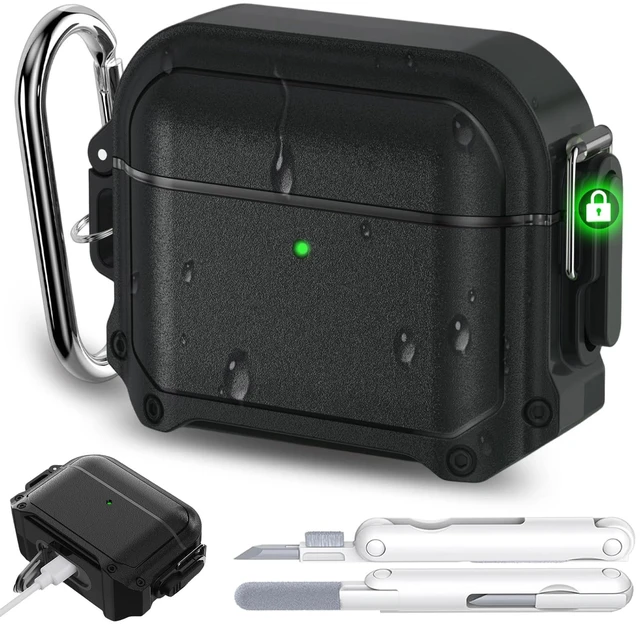 Main image of for Waterproof AirPods 5 & 4 Case (2026-2024) Case with Lock,Black Secure Lock, IP68 Waterproof, MilitaryGrade Shockproof, Keychain, Cleaner Kit, Full Body Shockproof Protective Hard Shell