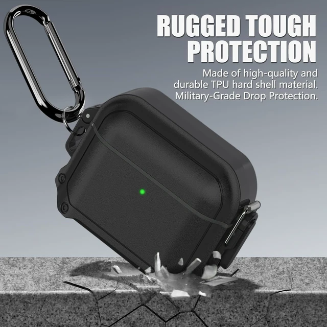Alt view image 3 of 7 - for Waterproof AirPods 5 & 4 Case (2026-2024) Case with Lock,Black Secure Lock, IP68 Waterproof, MilitaryGrade Shockproof, Keychain, Cleaner Kit, Full Body Shockproof Protective Hard Shell