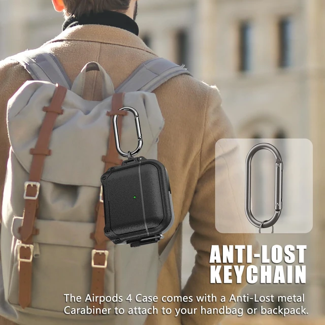 Alt view image 7 of 7 - for Waterproof AirPods 5 & 4 Case (2026-2024) Case with Lock,Black Secure Lock, IP68 Waterproof, MilitaryGrade Shockproof, Keychain, Cleaner Kit, Full Body Shockproof Protective Hard Shell