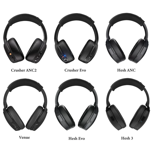 Alt view image 4 of 6 - Flex Fabric Headband Cover Compatible with Skullcandy Crusher Evo, Crusher ANC / 2, Hesh 3, Hesh Evo, Hesh ANC, Venue Headphones, Easy DIY Installation (Black)
