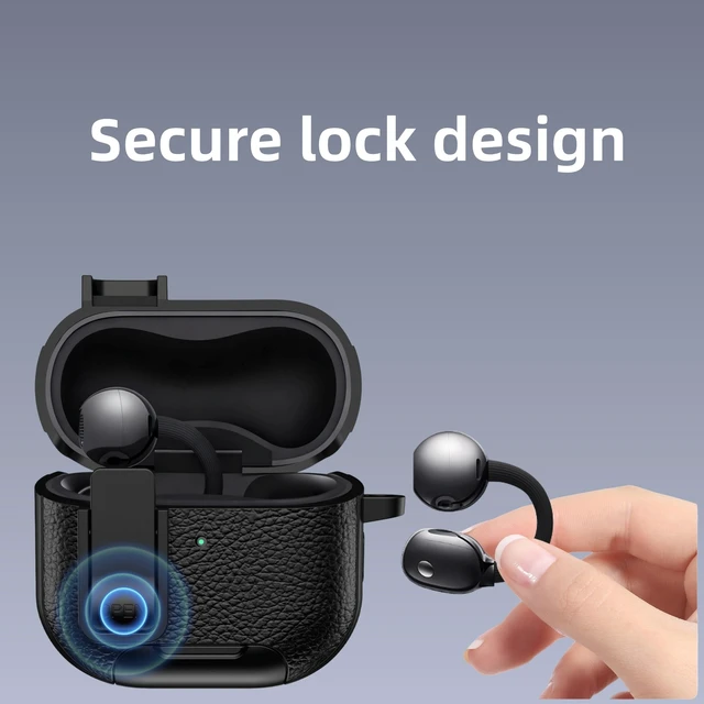 Alt view image 4 of 7 - Kickstand Case Compatible with Huawei FreeClip 2 with Safety Lock Keychain & Lanyard and Cleaning kit, Soft TPU and Hard PC, Military Grade Drop Shockproof Full Protection Cover for Women Men