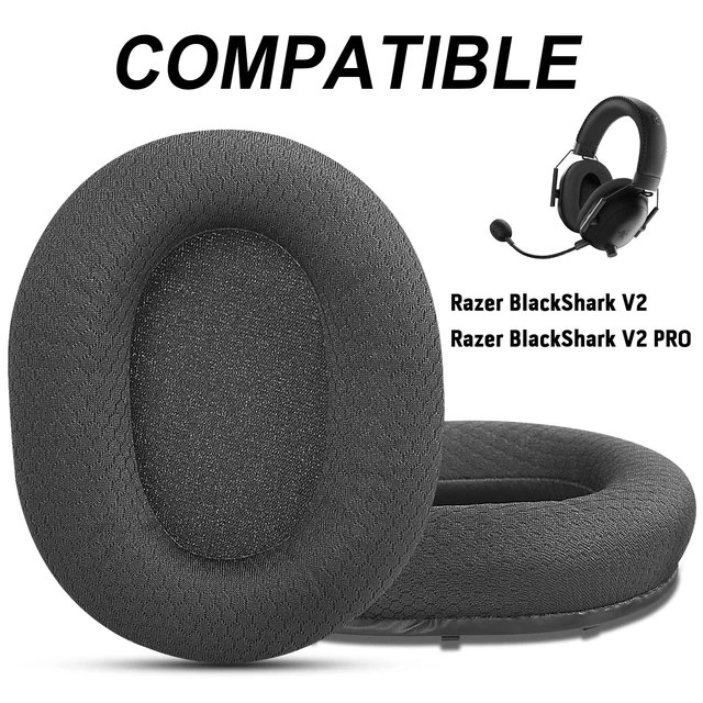 Alt view image 2 of 7 - GVOEARS Replacement Ear Cushions for Razer BlackShark V2 / BlackShark V2 Pro Gaming Headset, Mesh Fabric Ear Pads Earmuffs Softer Memory Foam Noise-isolating Earcups Easy Installation