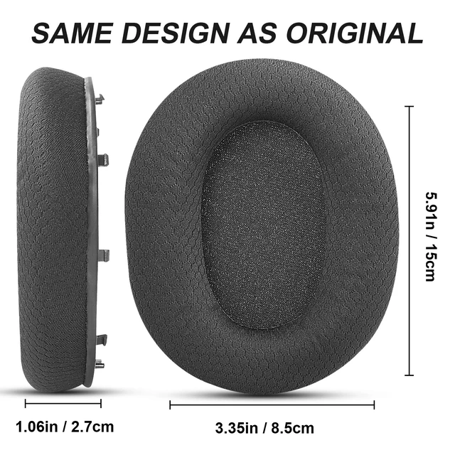 Alt view image 3 of 7 - GVOEARS Replacement Ear Cushions for Razer BlackShark V2 / BlackShark V2 Pro Gaming Headset, Mesh Fabric Ear Pads Earmuffs Softer Memory Foam Noise-isolating Earcups Easy Installation