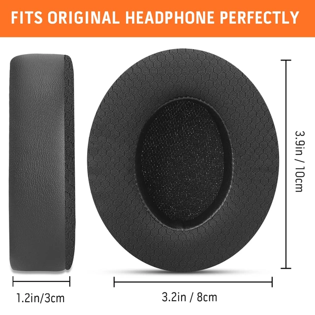 Alt view image 5 of 7 - GVOEARS Replacement Ear Pads for Beats Studio 3, Mesh Fabric Ear Cushions Studio 2 3 Over Ear Headphones Cushions with Noise Cancelling Memory Foam (Black)
