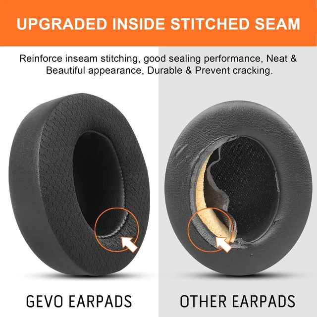 Alt view image 4 of 7 - GVOEARS Replacement Ear Pads for Beats Studio 3, Mesh Fabric Ear Cushions Studio 2 3 Over Ear Headphones Cushions with Noise Cancelling Memory Foam (Black)