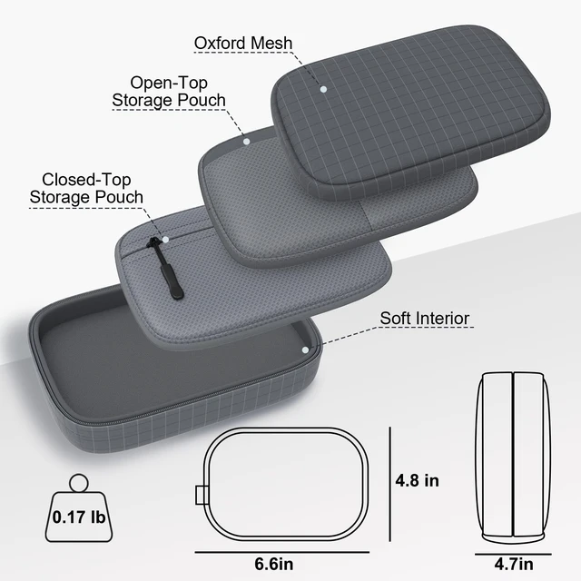 Alt view image 3 of 7 - Headphones Case Bag for Beats Studio & Solo Series Headphones, Grey Compatible with Beats Studio Pro/Studio 3/Solo 4/Solo 3 Headphones, Shockproof Travel Carrying Case, Travel Storage Bag
