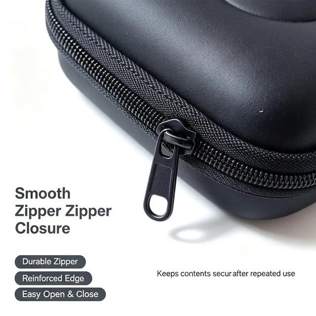 Alt view image 3 of 7 - Hard Shell Earphone Bag Zipper Storage Carrying Case (2 Pieces No Mesh) Shockproof Mini Organizer for IEM Headphones, DAC Dongles, Audio Cables & Small Audiophile Accessories Travel Outdoor