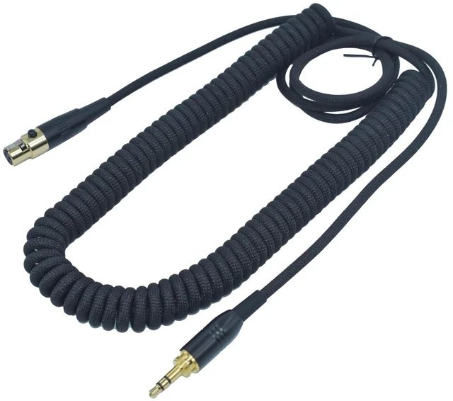 Alt view image 4 of 7 - Braided Coiled Female MiniXLR to 3.5mm/1-4 TRS Headphone Cable Long Stereo Audio Replacement Cable, with 1/8" to 6.35mm adapter, Compatible with Beyerdynamic AKG, Gold Plated, 13 Feet(4m)