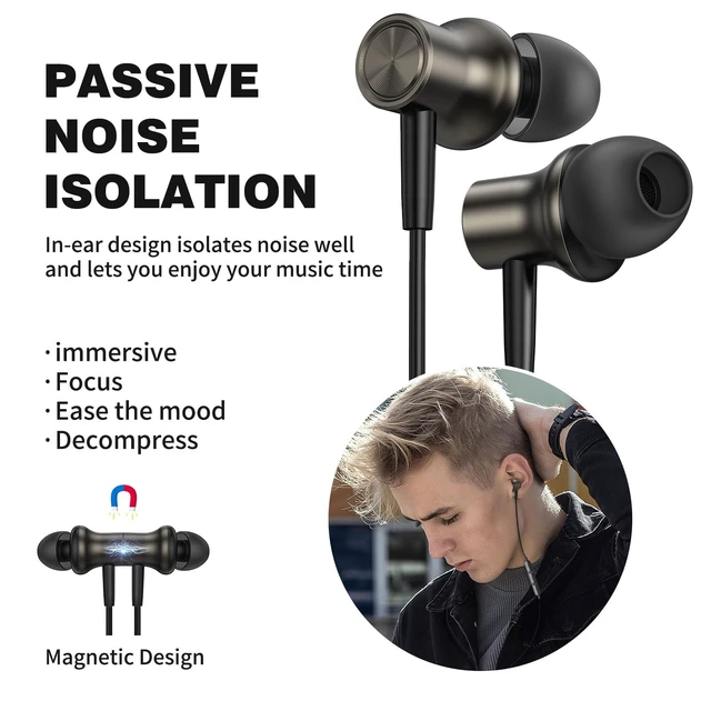 Alt view image 3 of 7 - USB C Headphones Wired for iPad/iPhone 18 Pro Max Duo 17 Air 16 15 Plus 90° Right Angle Type C Earphone with Mic Stereo Magnet Wired Earbud for Samsung S26 S25 S24 Ultra S23/Pixel 11 10 9, Gunmetal