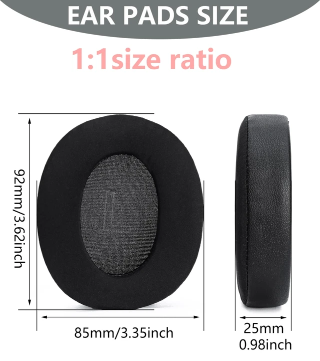 Alt view image 4 of 6 - Replacement Ear pad Compatible with Anker Soundcore Life Q30 Black for Anker Soundcore Life 35 Headphones Ice cooling gel ear pads earmuffs