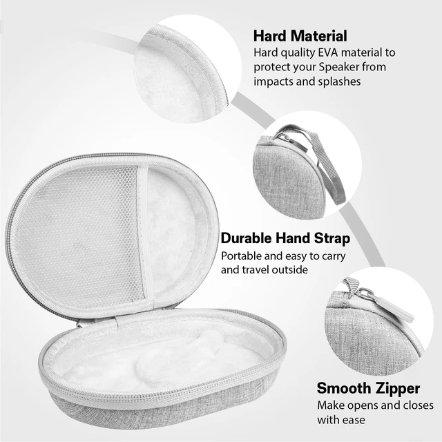 Alt view image 2 of 7 - Hard Case Compatible with SHOKZ New OpenRun Pro 2/Pro 2 Mini for Open Run/OpenMove/OpenRun/OpenSwim Open-Ear Bone Conduction Sport Headphones Travel Bag,Grey