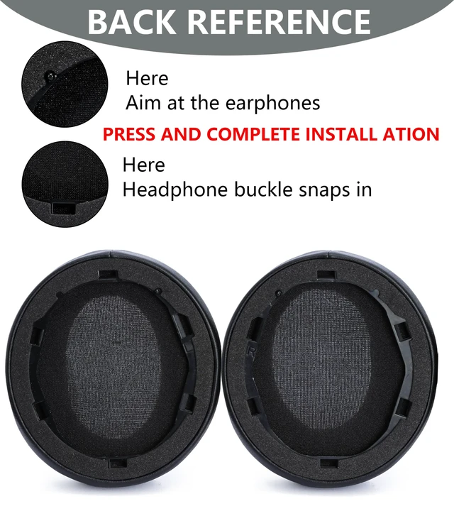 Alt view image 6 of 6 - Replacement Ear pad Compatible with Anker Soundcore Life Q30 Black for Anker Soundcore Life 35 Headphones Ice cooling gel ear pads earmuffs