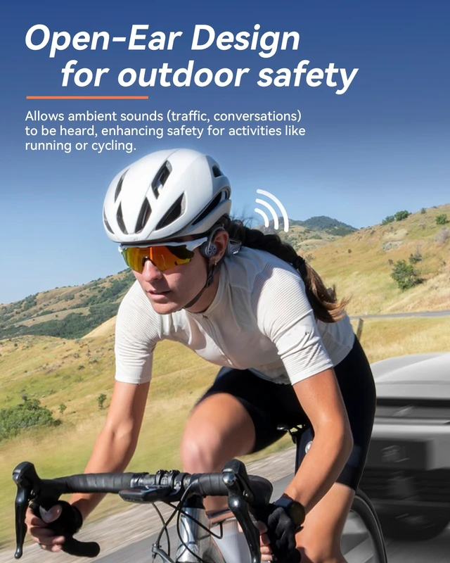 Alt view image 7 of 7 - Bone Conduction Headphones with 32GB MP3 Player, IP68 Waterproof Open-ear Waterproof Bone Conduction Headphones with 32GB MP3 Player for Running, Cycling, Swimming and Phone-free Workouts